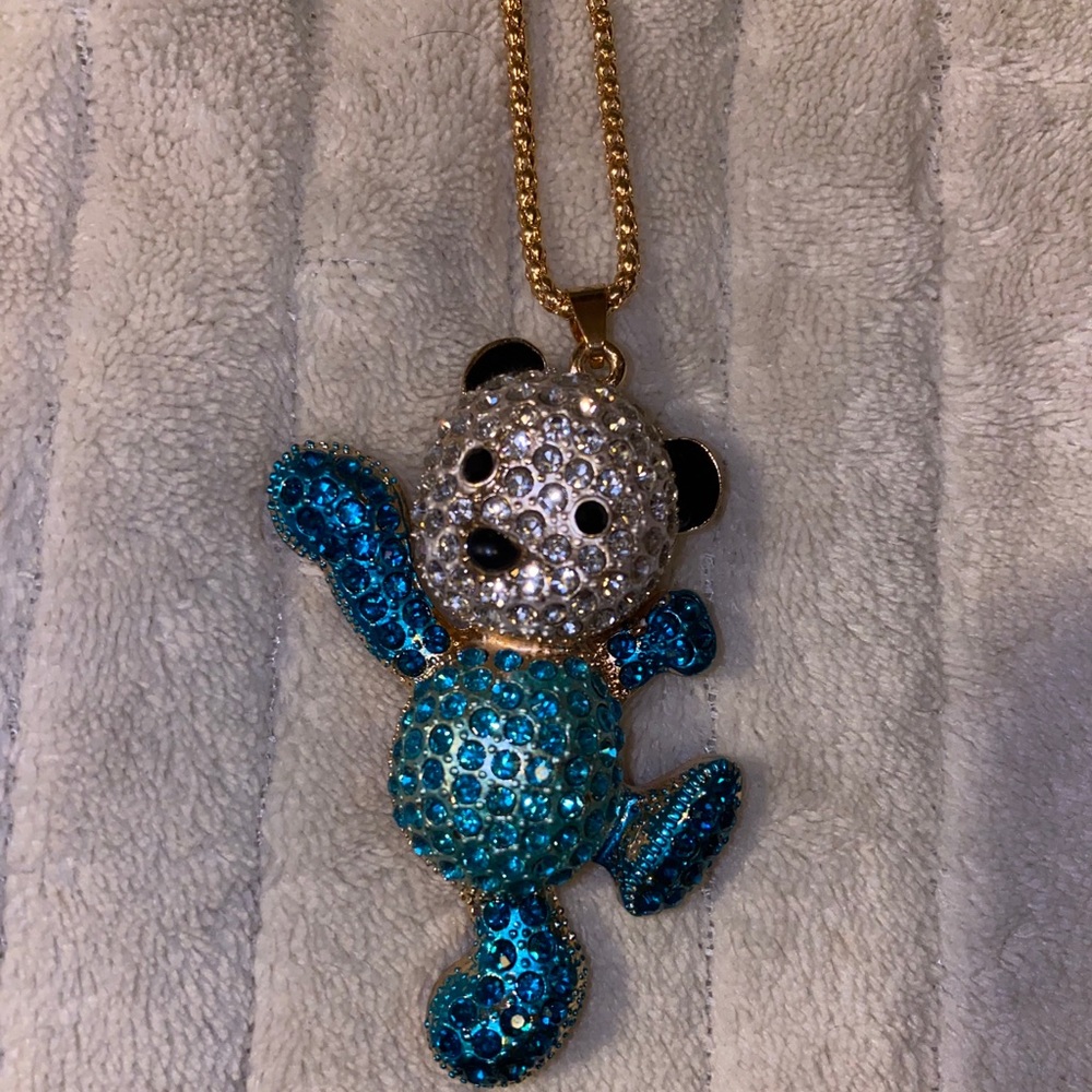 Betsey Johnson teddy bear necklace